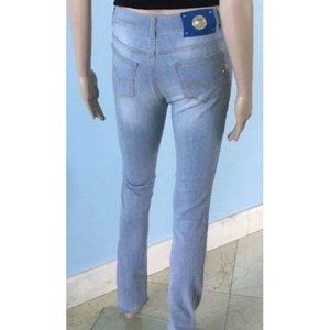NWT Authentic Versace Jeans Women's Blue Light Wash Skinny Leg Size US 26